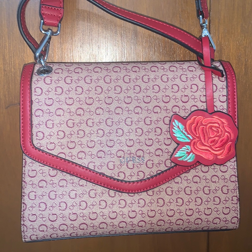 Guess Logo Satchel Flap Crossbody